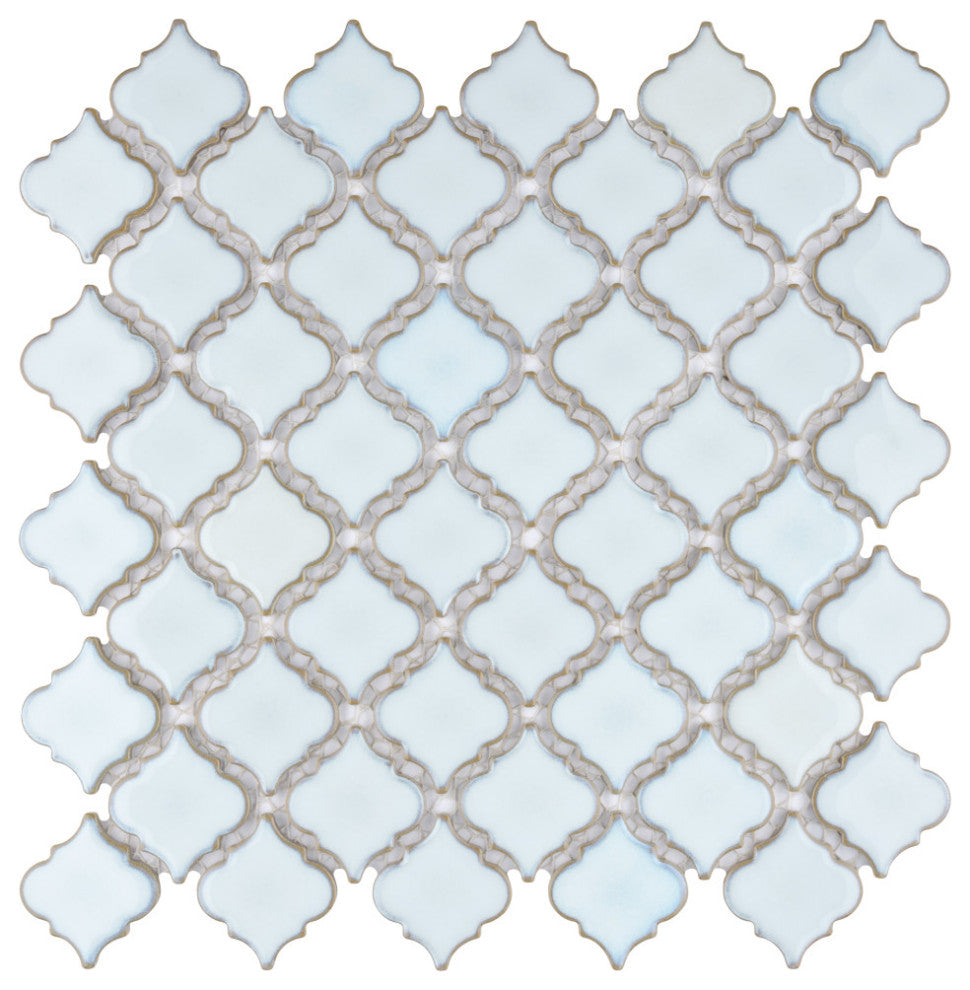 Hudson Tangier Mosaic Floor and Wall Tile, Silk White