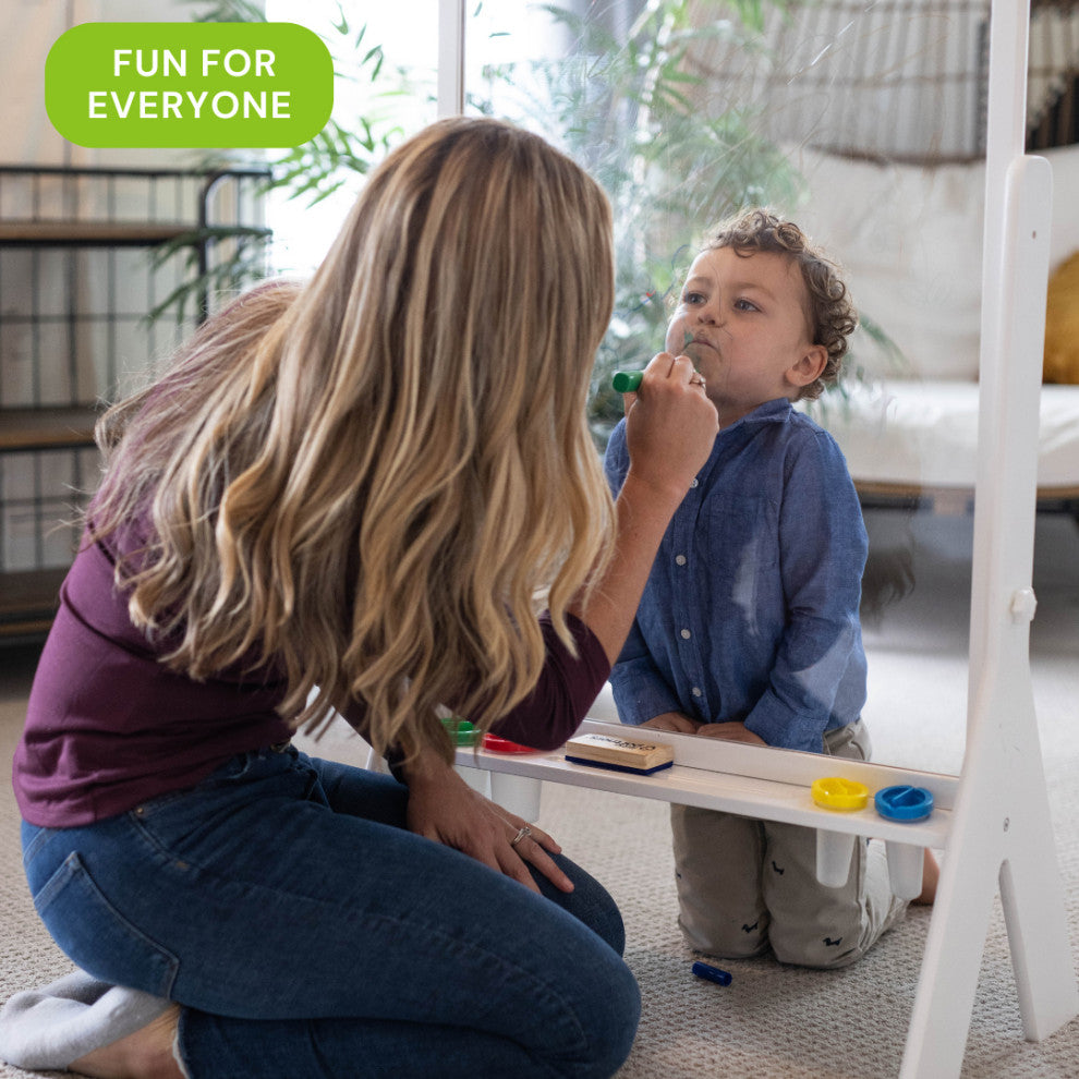 Little Partners Peek-A-Boo Adjustable Height Art Easel, Soft White