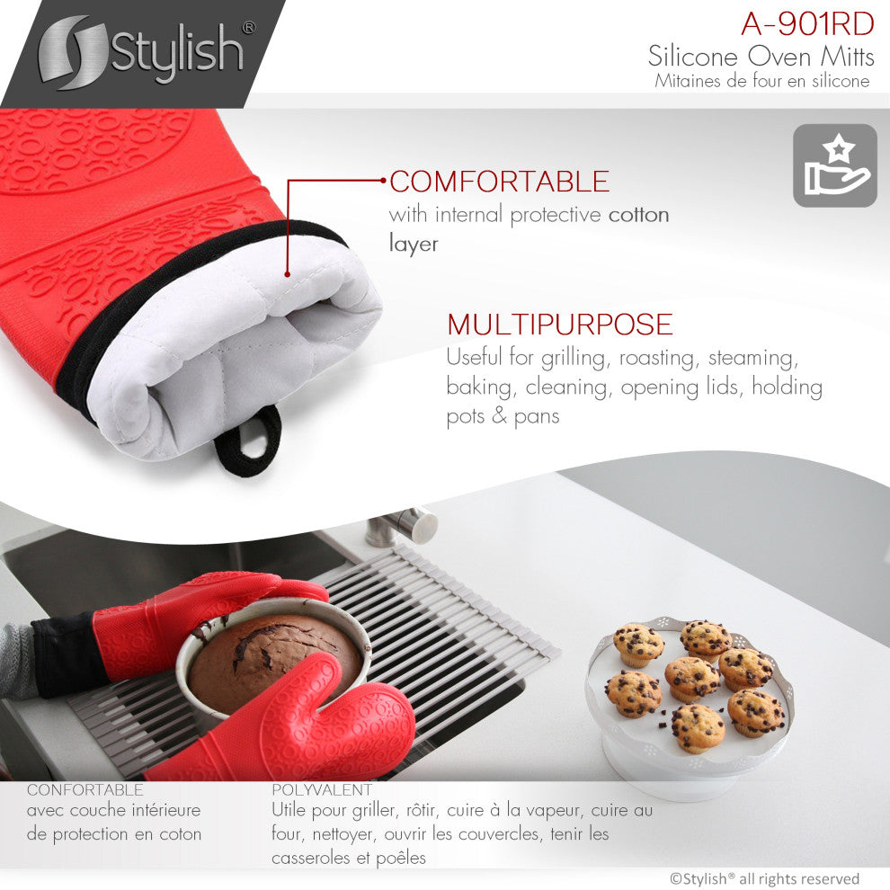 Stylish Heat Resistant Silicone Mitts