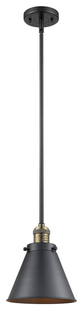 Appalachian 1-Light Mini Pendant, Black Antique Brass, Matte Black