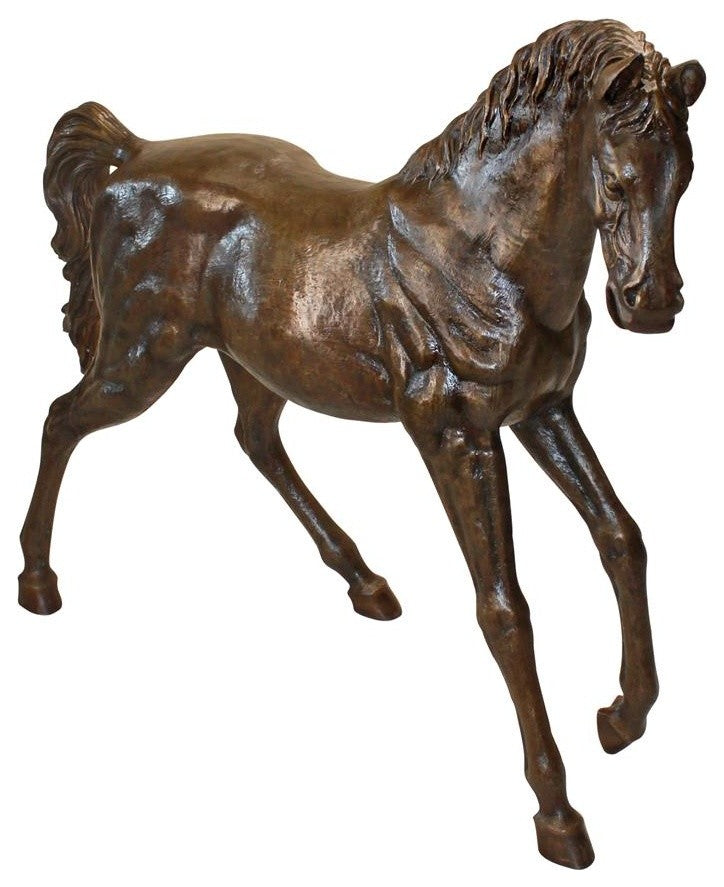 Trotting Thoroughbred Horse Bronze