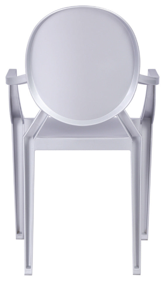 Modern Classics Clear Arm Chair, Silver