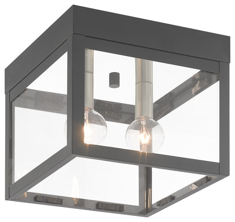 Livex Lighting Scandinavian Gray 2-Light Outdoor Ceiling Mount