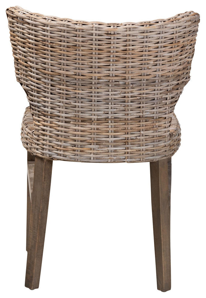 Liana Modern Rattan and Wood Dining Chair