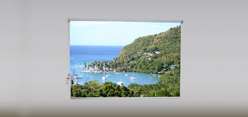 "Marigot Bay" Artwork, 6' Shade, Fabric, Left