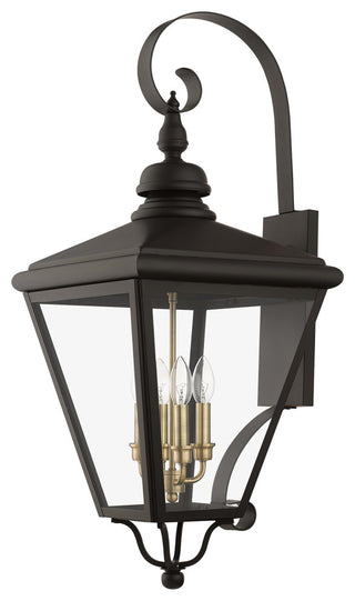 4 Light Bronze Outdoor Extra Large Wall Lantern, Antique Brass