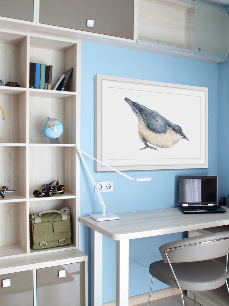 Marmont Hill, "Nuthatch Bird" by Thimble Sparrow Framed Painting Print, 30x20