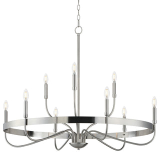 Maxim 14499 Frankie 9 Light 40"W Taper Candle Style Chandelier - Satin Nickel