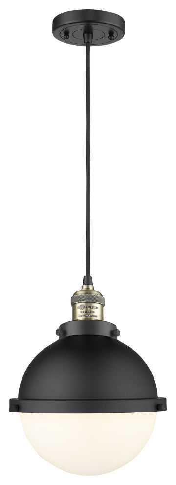 Innovations 201C-BAB-HFS-81-BK Hampden 1 Light 9" Mini Pendant, Matte Black