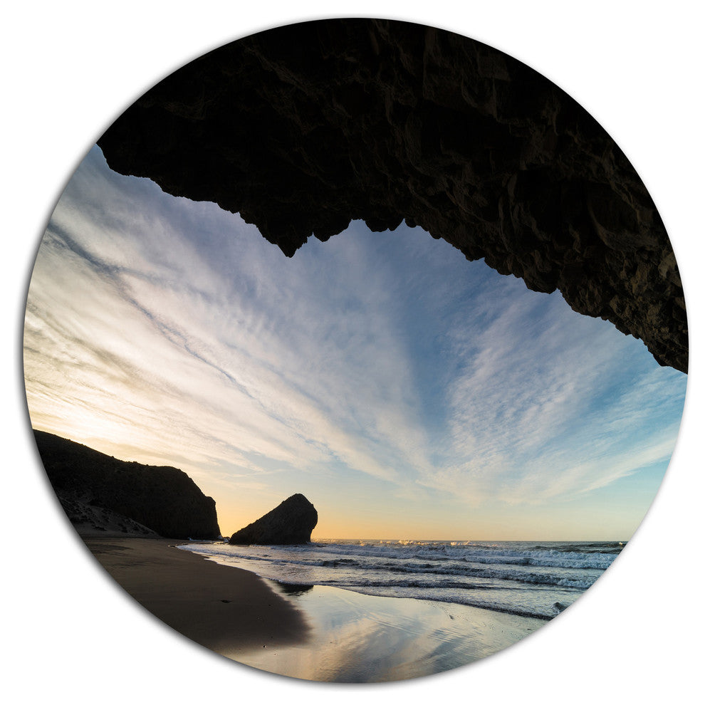 Monsul Beach During Sunset, Seashore Disc Metal Wall Art, 11"