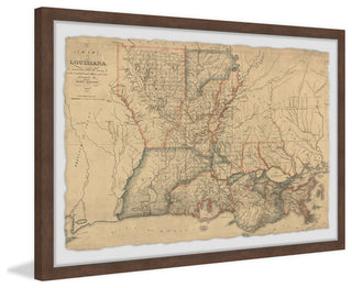 "Louisiana State Overview" Framed Painting Print, 30x20