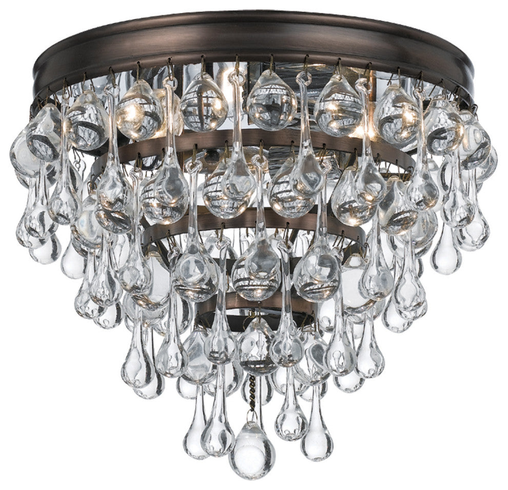 Crystorama Lighting Group 135 Calypso 3 Light 11"W Flush Mount - Vibrant Bronze