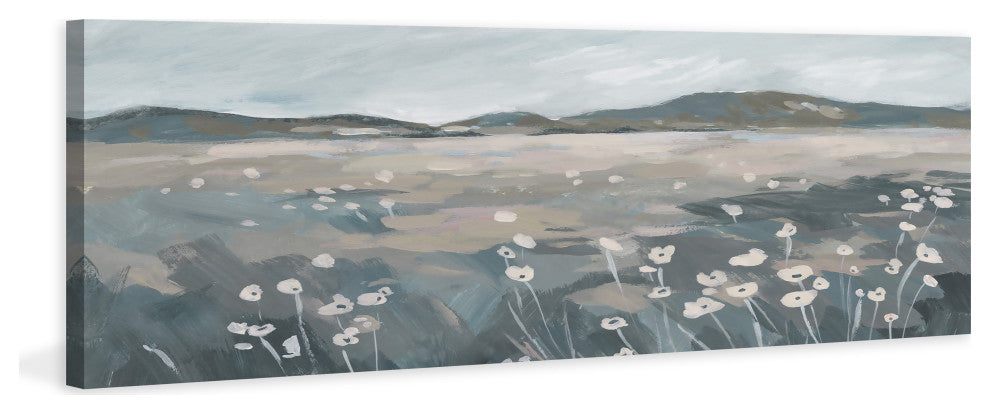 "Wild Poppy Plains" Painting Print on Wrapped Canvas, 30x10