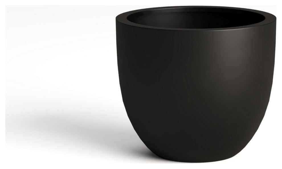 DTY Signature Mount Belford 1-piece Fiberstone Planter, Black, Small