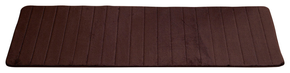 Memory Foam Extra Long Striped Bath Mat, Chocolate