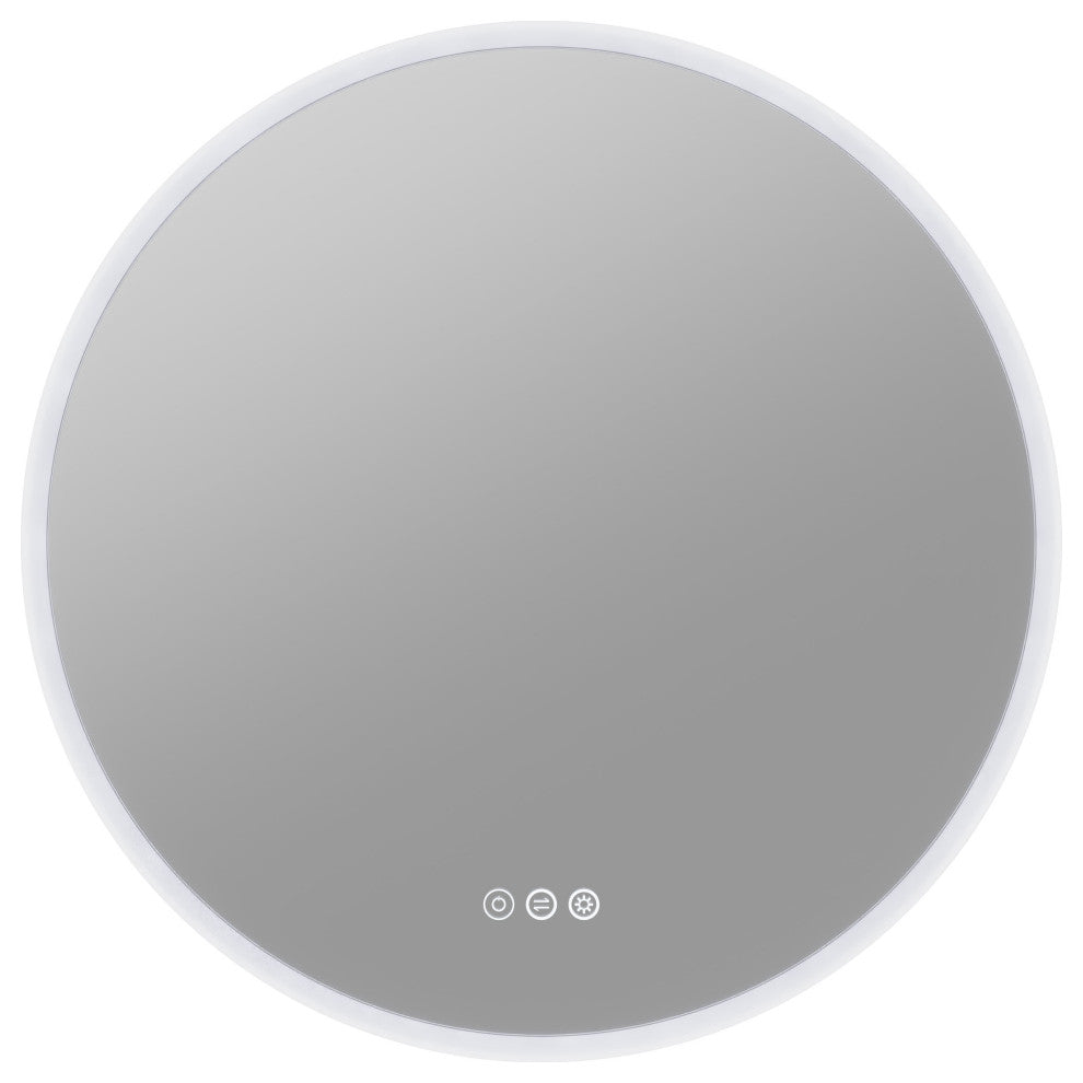 ANZZI 24" Diam. LED Front/Back Lighting Bathroom Mirror With Defogger