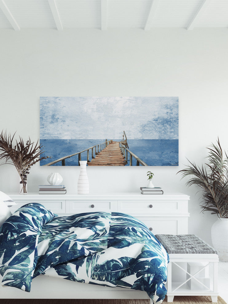 "It's Fishing Time" Painting Print on Wrapped Canvas, 45x22.5