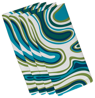 Agate, Geometric Print Napkin, Teal, Set of 4
