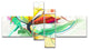Still Life of Yellow Red Color Flower, Floral Canvas Print, 60"x32", 4 panels