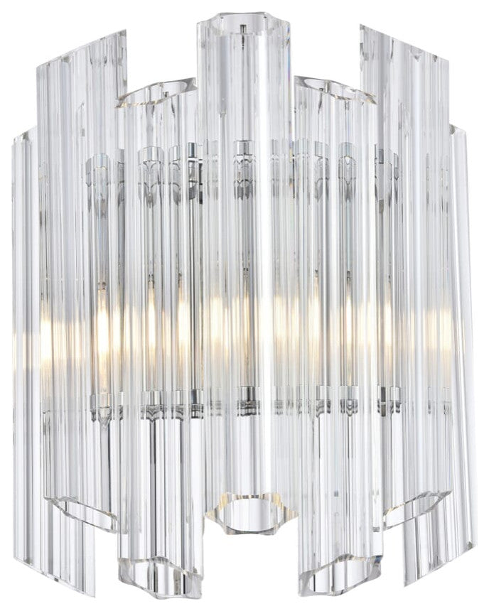 Elegant 1707W12C Riviera 1 Light Chrome Wall Sconce
