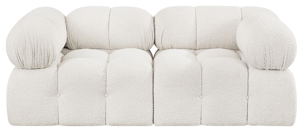 Ames Boucle Fabric Modular Sofa, Cream, 2-Piece: 2 Corner Chair