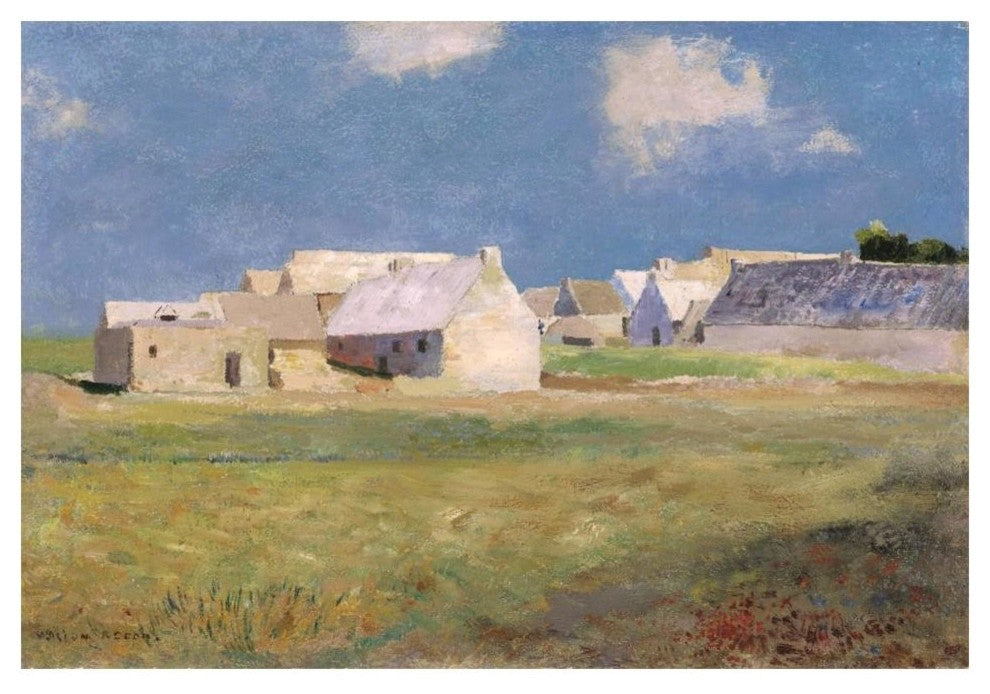 "Breton Village, 1890" Digital Paper Print by Odilon Redon, 20"x14"