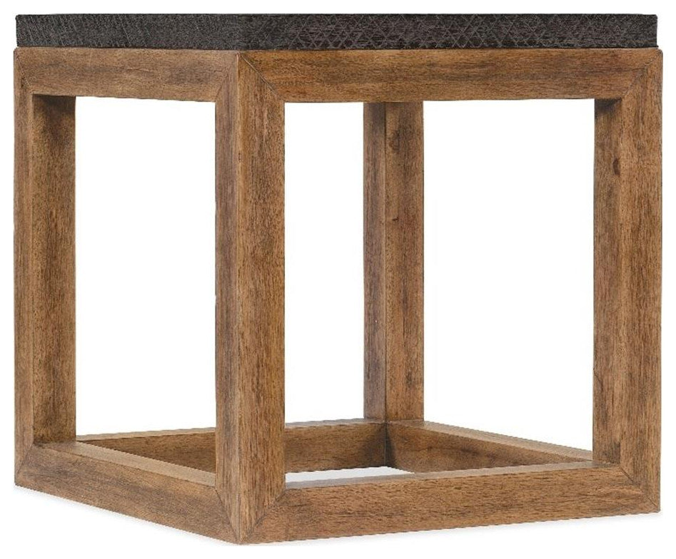 Hooker Furniture Big Sky Wood and Resin End Table in Brown Finish
