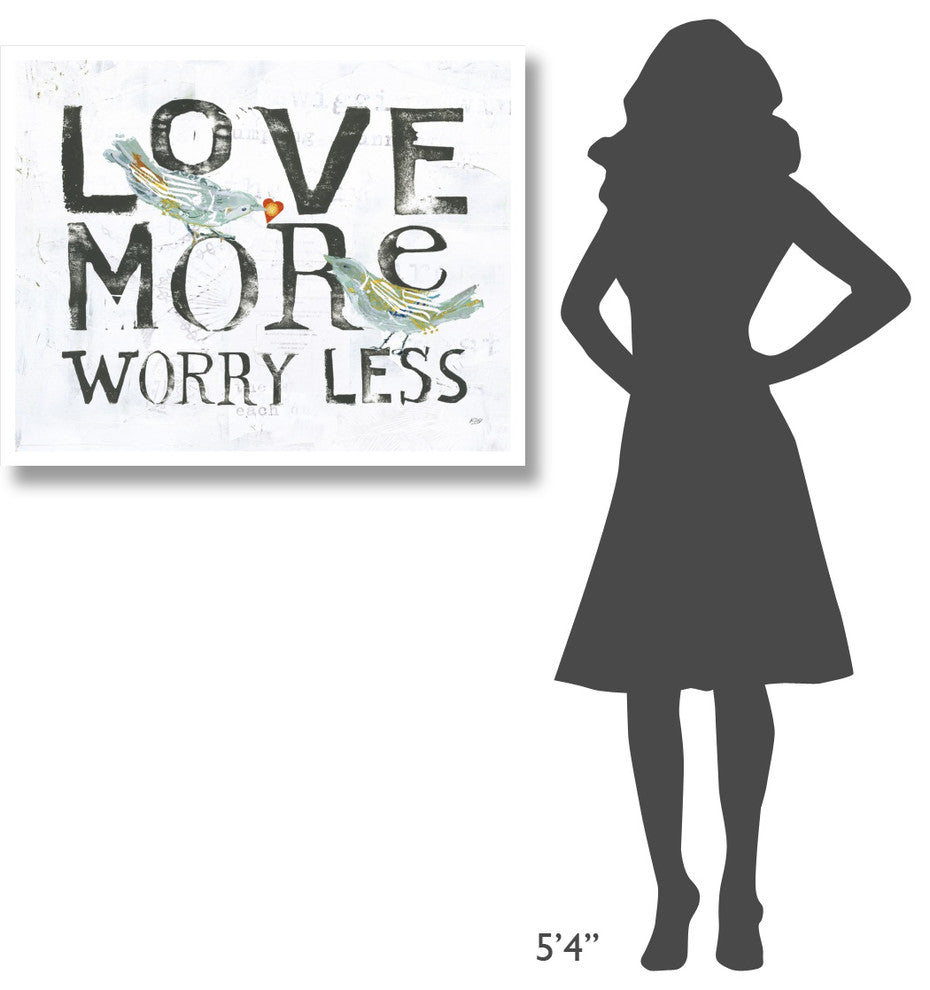 "Love More Worry Less" Digital Paper Print by Kellie Day, 37"x30"