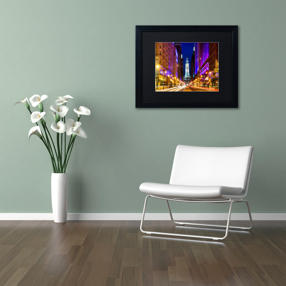 Philippe Hugonnard 'City Hall Philly', Black Frame, Black Mat, 20x16