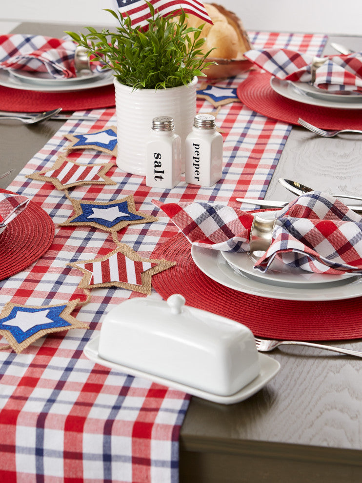 Round Woven Placemats Red, Set of 6