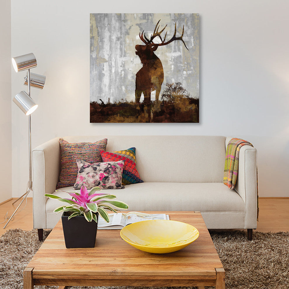 "Elk" by Carl Colburn, Canvas Print, 37"x37"
