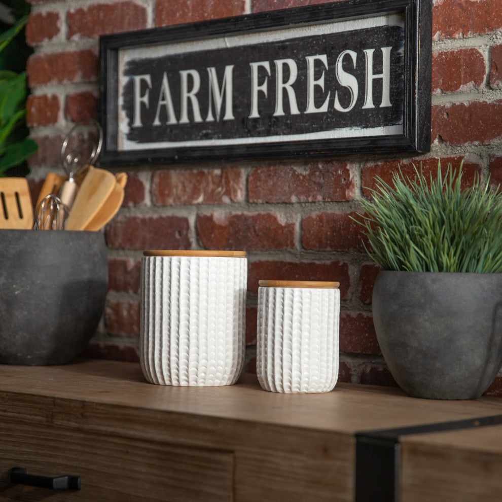 UTC50959 Ceramic Canister Coated White