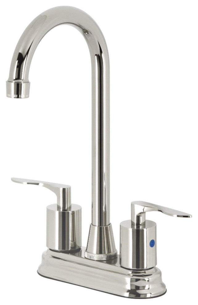 KB8496SVL Two-Handle 2-Hole Deck Mount Bar Faucet, Polished Nickel
