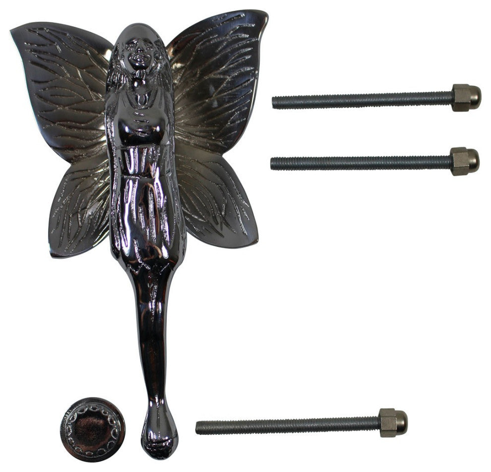 Flower Fairy Chrome Plated Brass Door Knocker with Hardware Renovators Supply