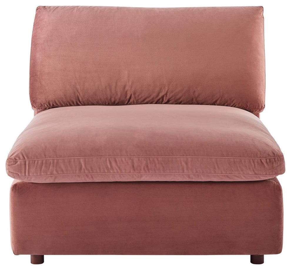 Sofa Middle Chair, Velvet, Pink, Modern, Living Lounge Hotel Lobby Hospitality