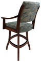 Swivel Counter Wood Bar Stool Casa on S-Base, Poet Sky and Dark Mahogany, 34"