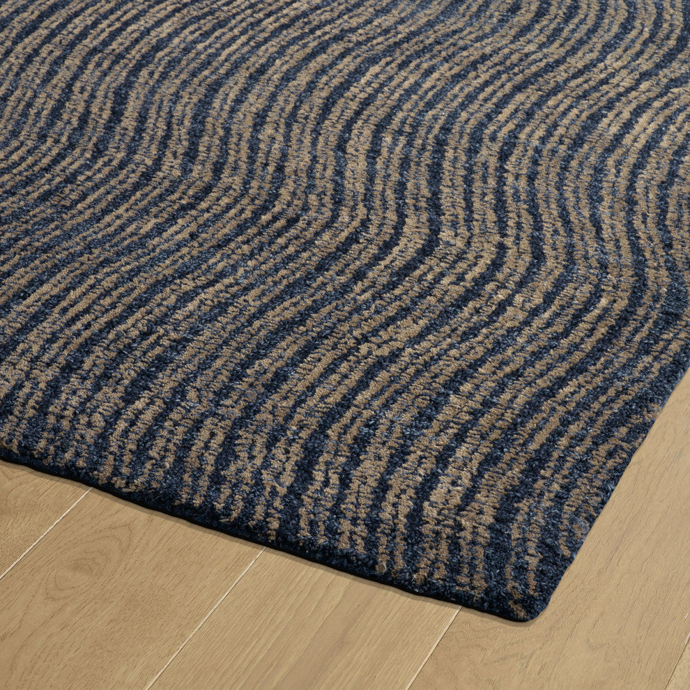 Kaleen Hand-Tufted Textura Wool Rug, Blue, 2''6"x8''