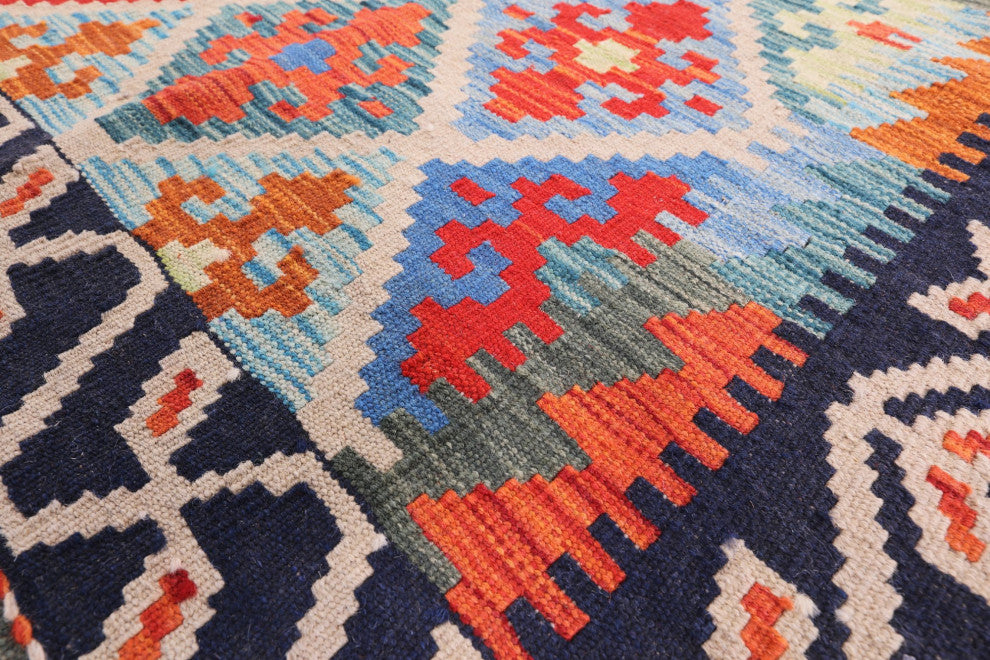 Kilim Flat Weave Wool On Wool Reversible Runner Rug 2' 10" X 16' 1" Q9465