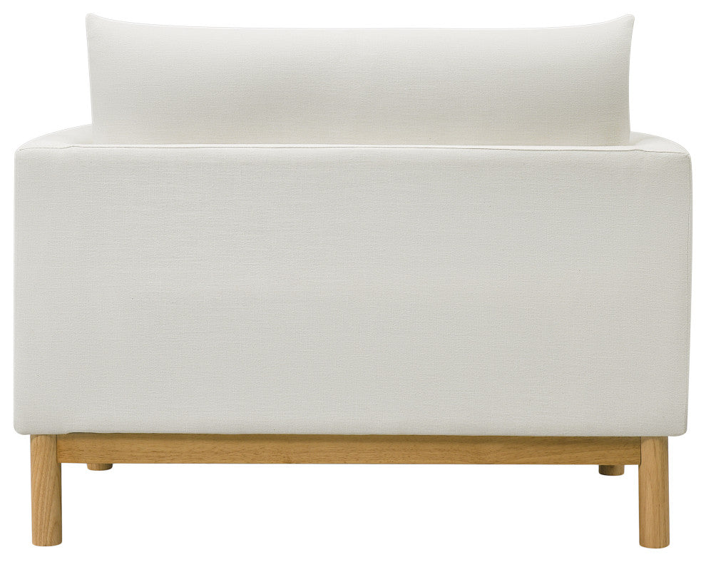 Langham Linen Textured Fabric Upholstered Chair, Cream