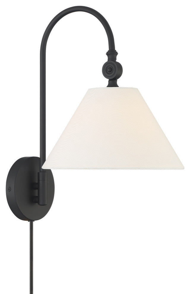 1-Light Wall Sconce, Matte Black