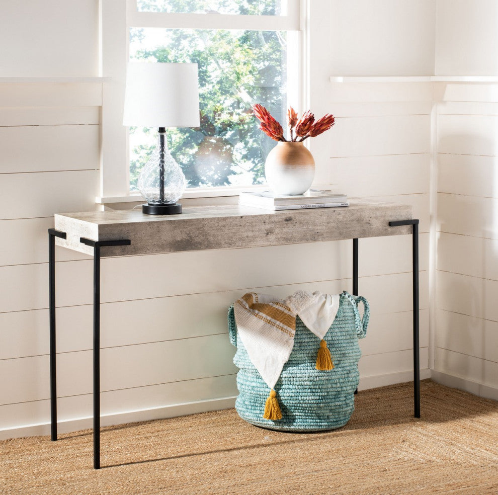 Safavieh Eli Rectangle Console Table, Light Grey/Black