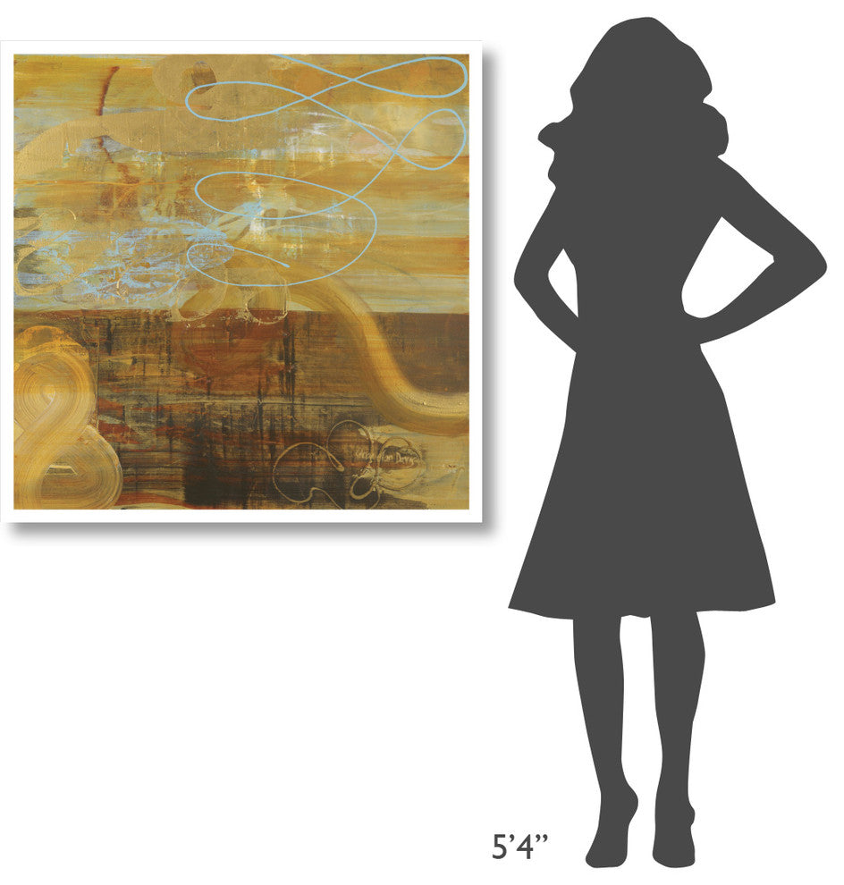 "Golden Ribbons" Digital Paper Print by Joan Elan Davis, 38"x38"