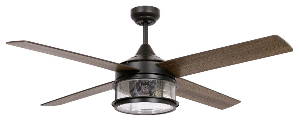 Black 52 in Modern Ceiling Fan with Remote Control