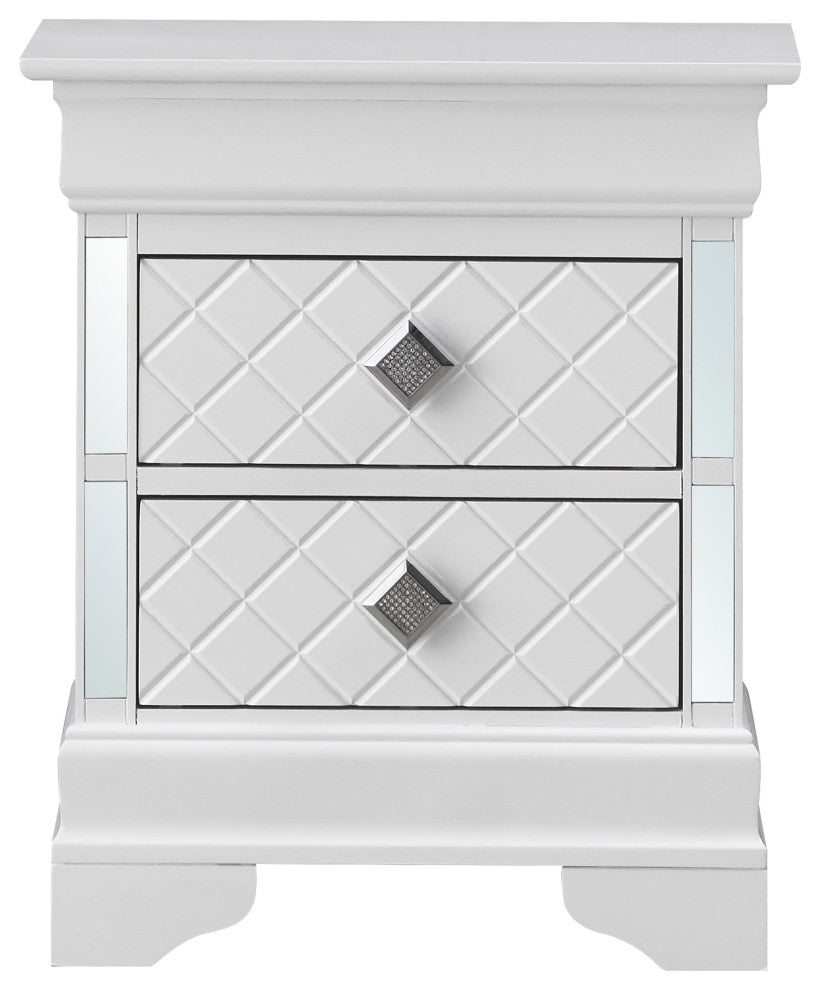 Verona 2-Drawer Nightstand, White