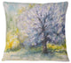 Blooming Cherry Tree Watercolor Floral Throw Pillow, 16"x16"