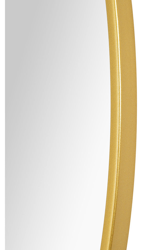 Alegre 30" Round Gold Framed Wall Mirror