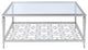 40" X 40" X 18" Nickel  Clear Glass Coffee Table