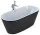 Kube Ovale 59'' White Free Standing Bathtub, Black