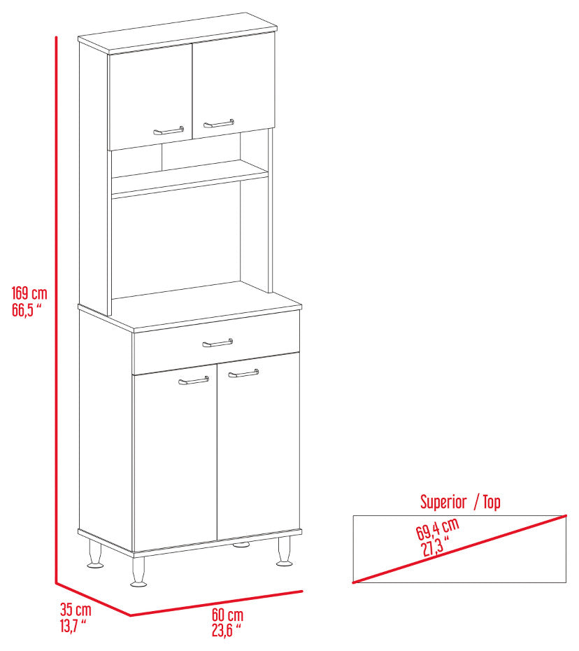 Pantry Piacenza, Kitchen, Light Oak