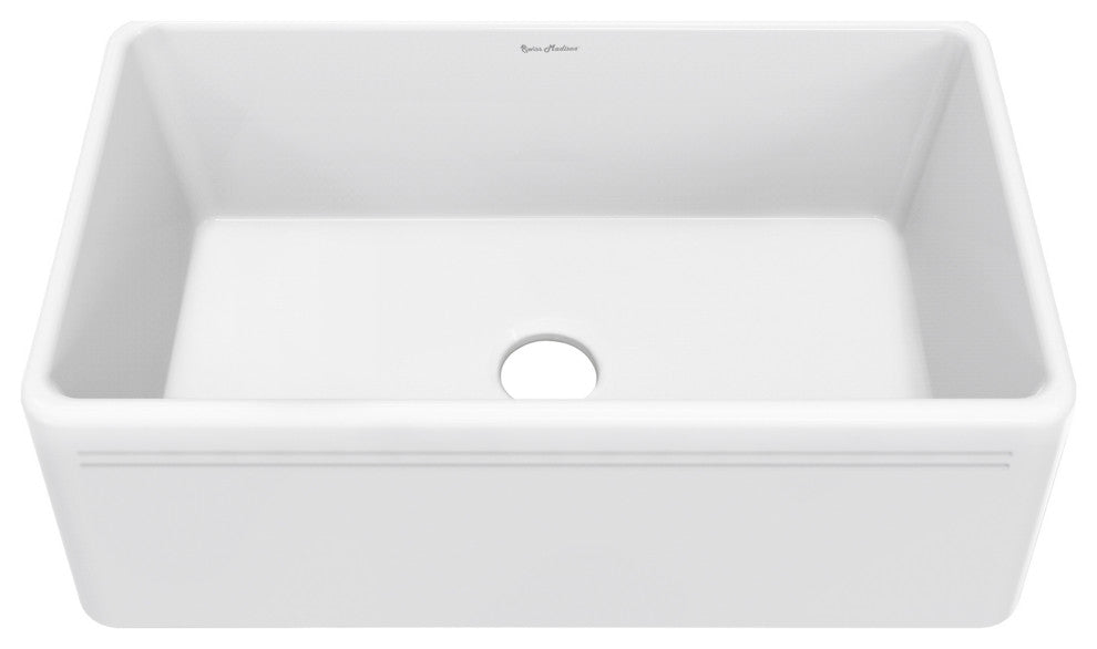 Delice 30"x18" Ceramic, Farmhouse Kitchen Sink With Apron